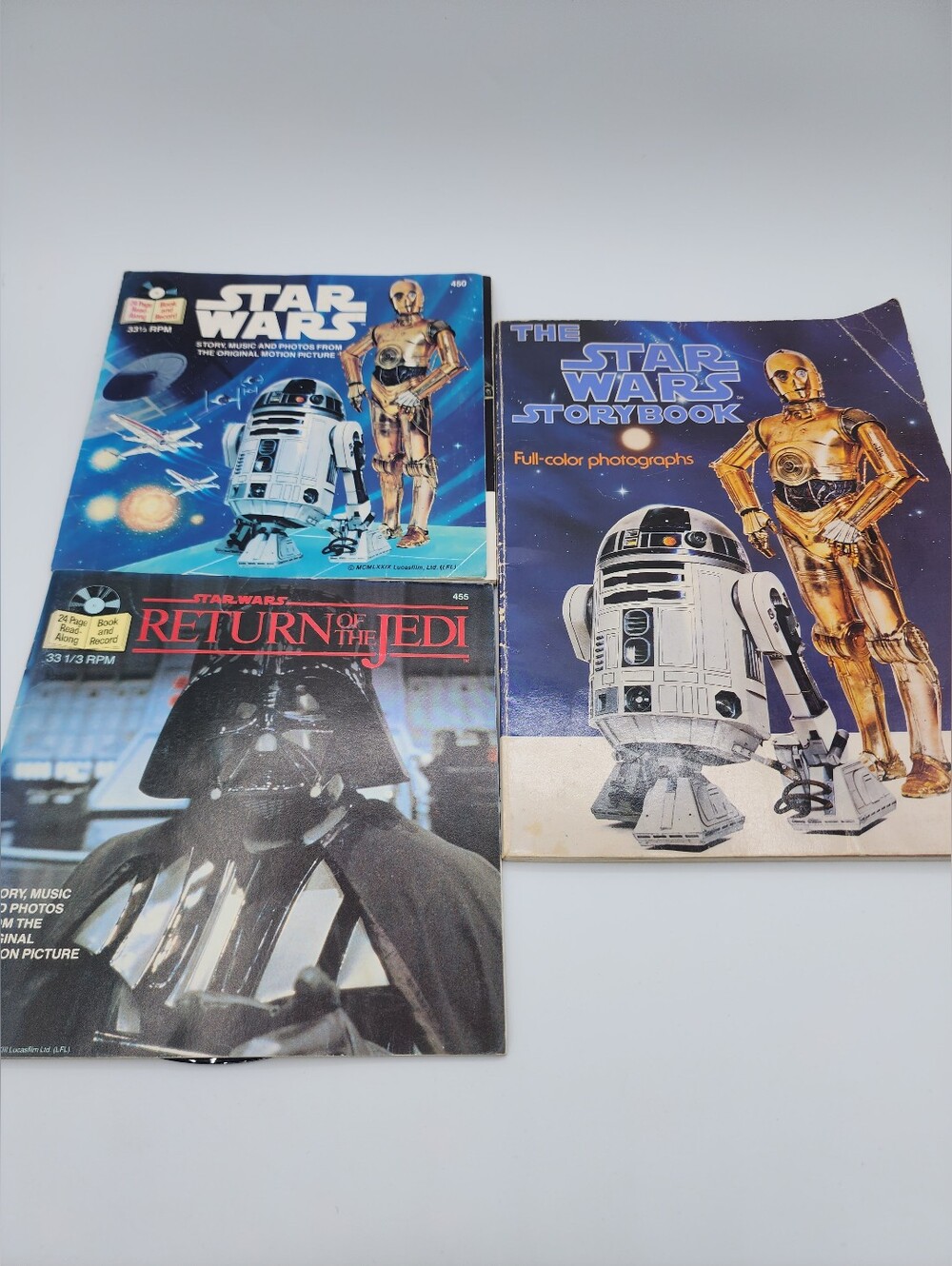Vintage Star Wars Books With Records #2945